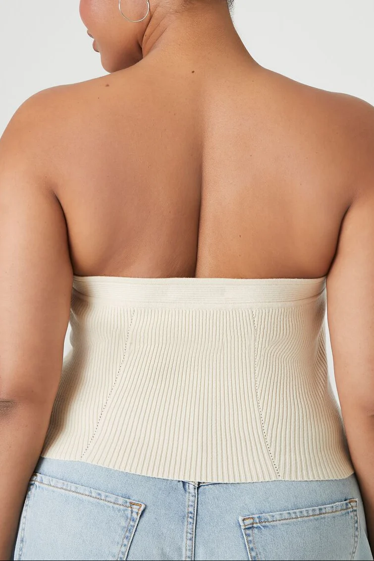 Plus Size Sweater-Knit Tube Top - Image 4