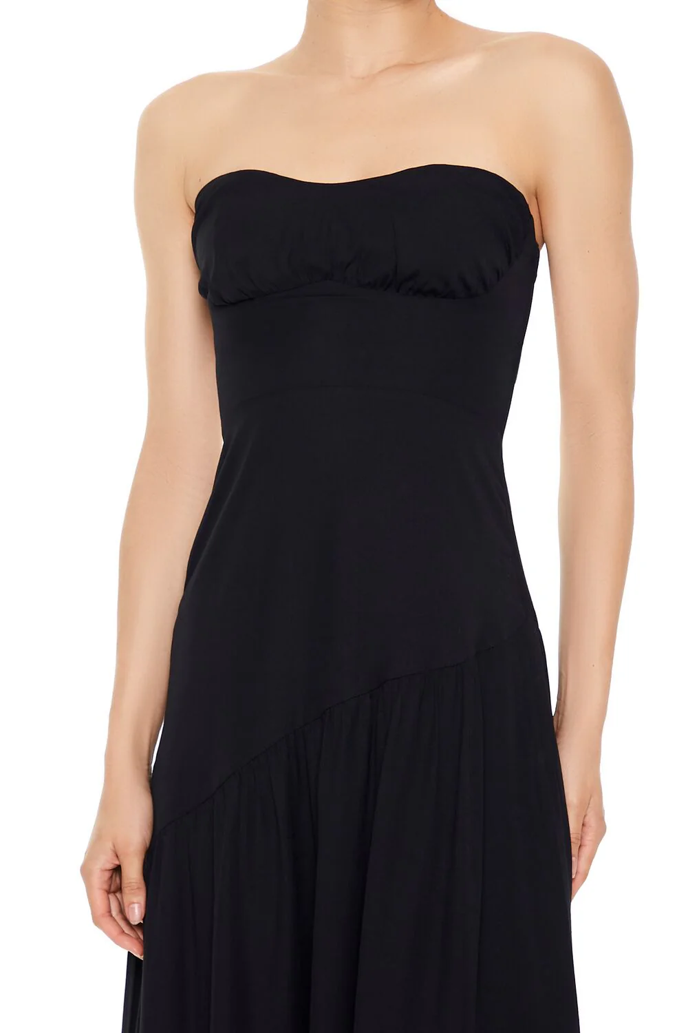 Strapless Asymmetrical Maxi Dress - Image 2