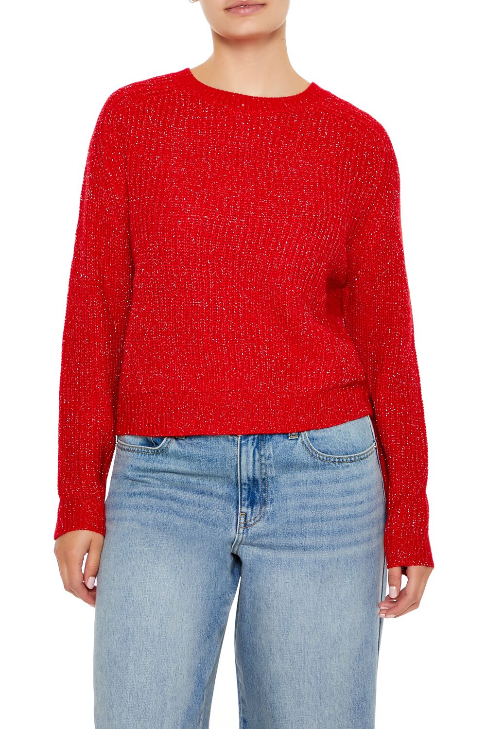 Metallic Knit Raglan Sweater - Image 6
