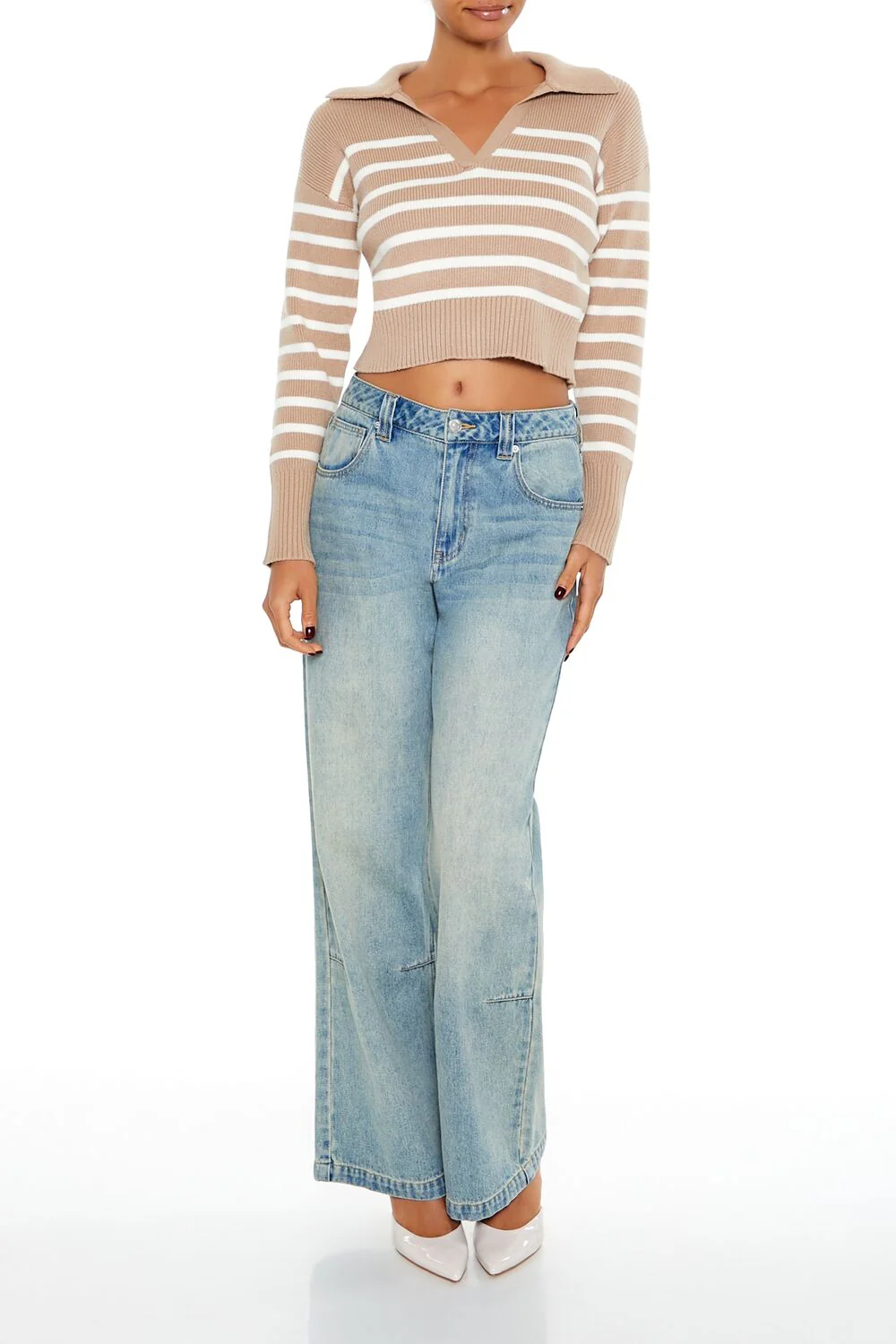 Striped Cropped Sweater - Image 2