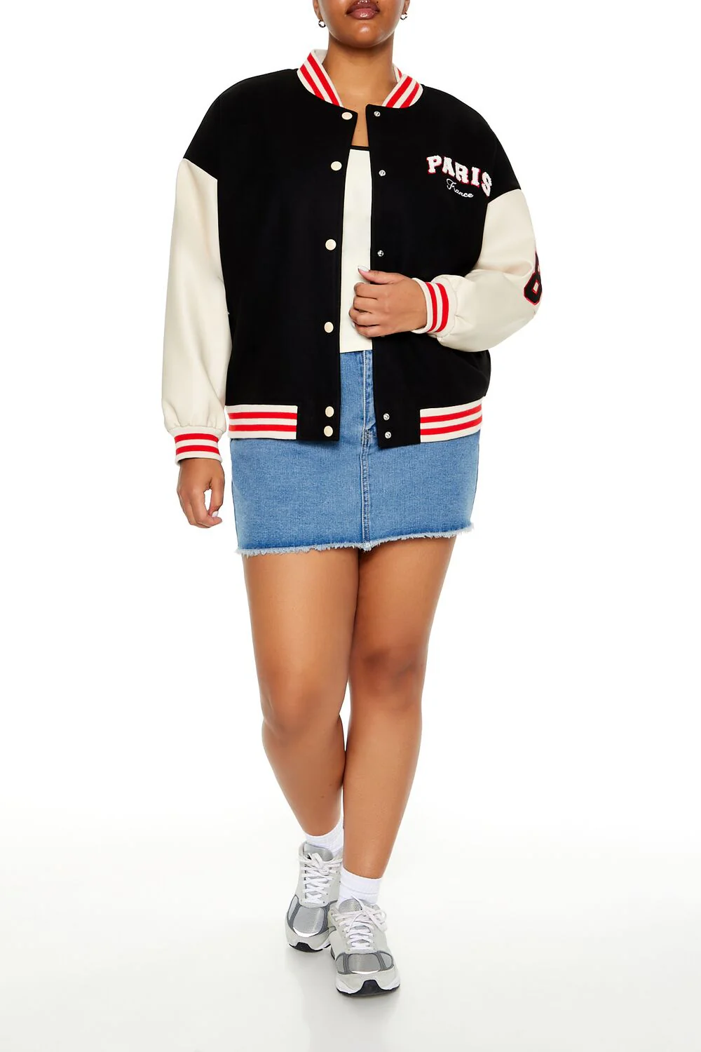 Plus Size Paris Varsity Jacket - Image 2