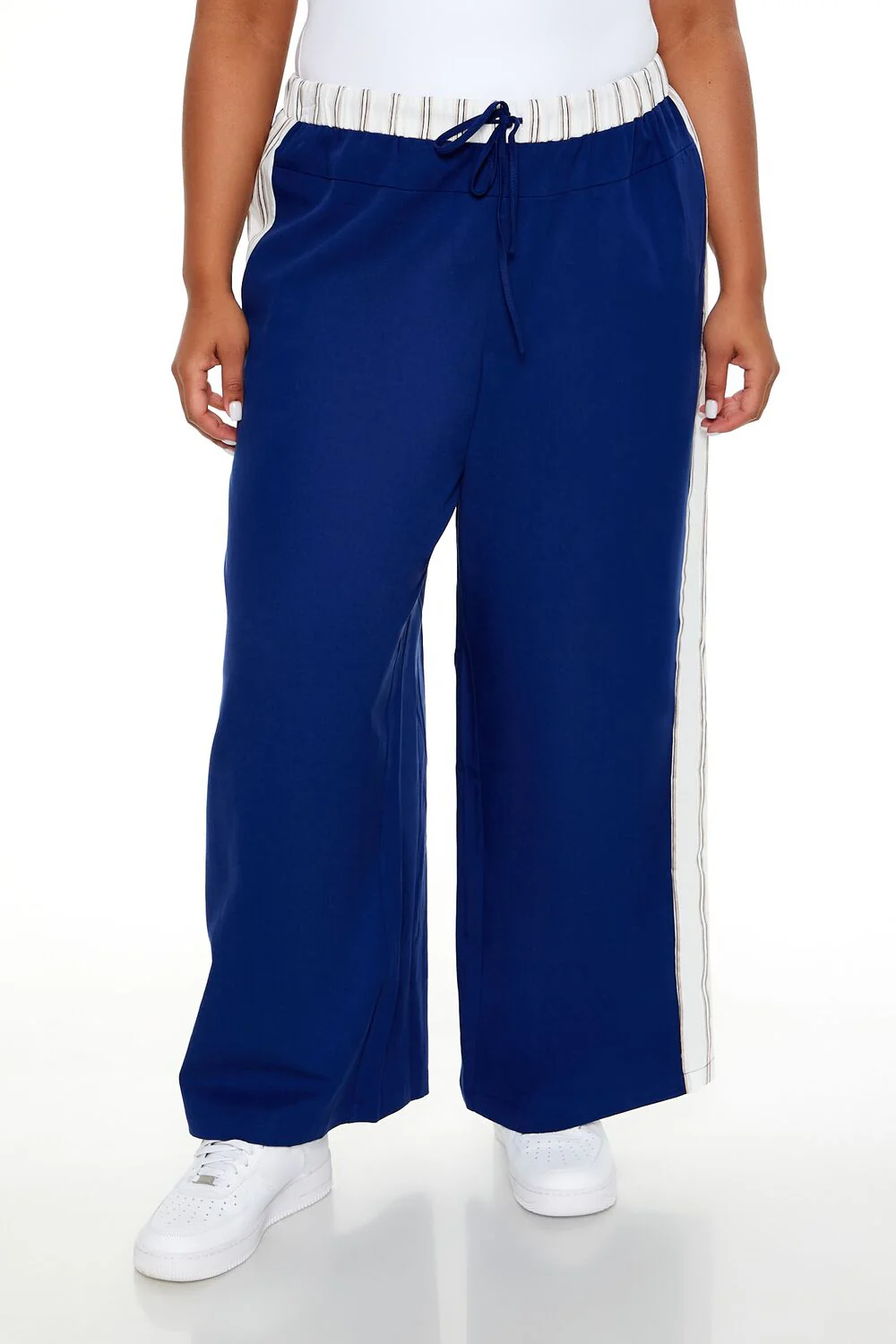 Plus Size Striped Wide-Leg Pants