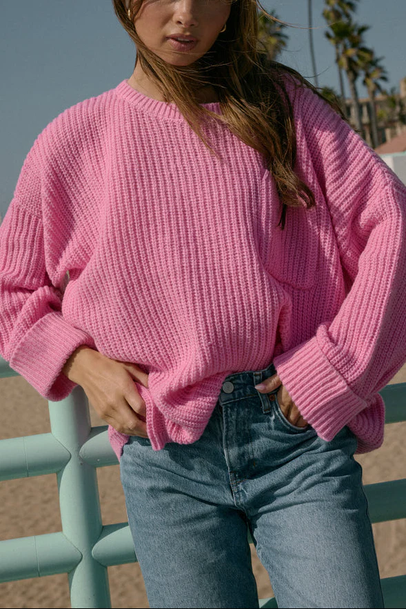 Oversized Patch Pocket Sweater - Image 4