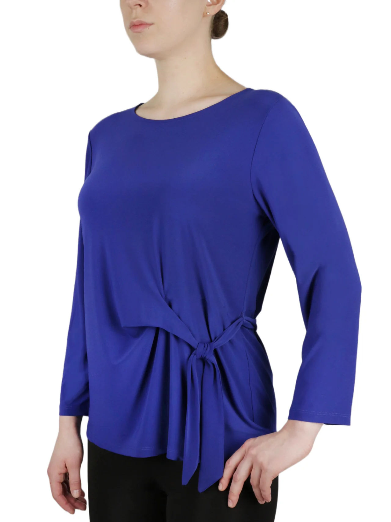 3 Quater Tie Front Solid Ity Top - Image 7