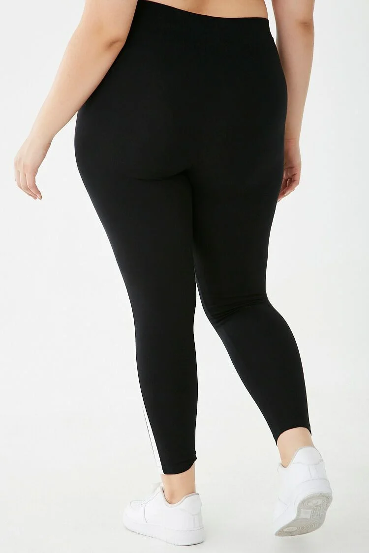 Plus Size Striped-Trim Leggings - Image 3