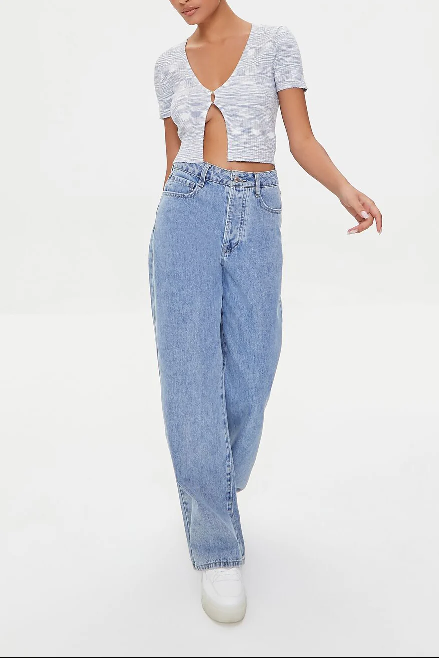 Marled Sweater-Knit Crop Top - Image 4