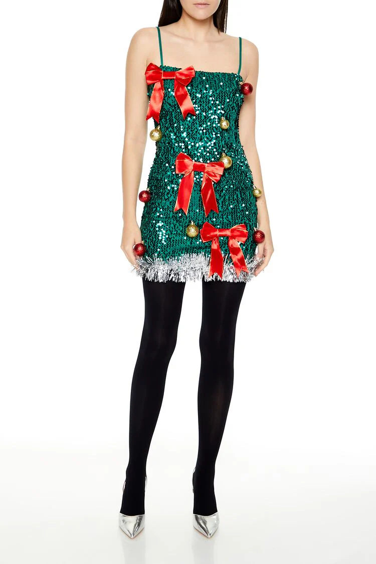 Sequin Christmas Tree Dress - Image 2