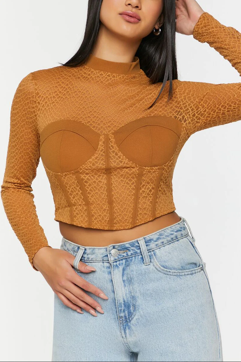 Netted Mesh Bustier Top - Image 6