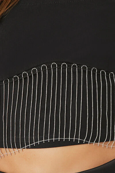 Rhinestone Fringe Tube Top - Image 5