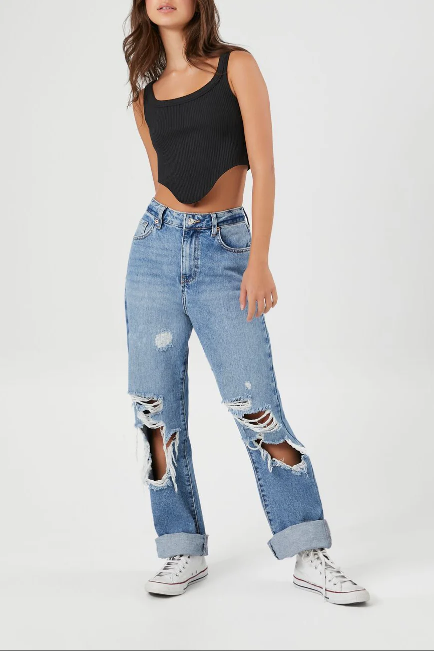 Seamless Curve-Hem Cropped Tank Top - Image 9