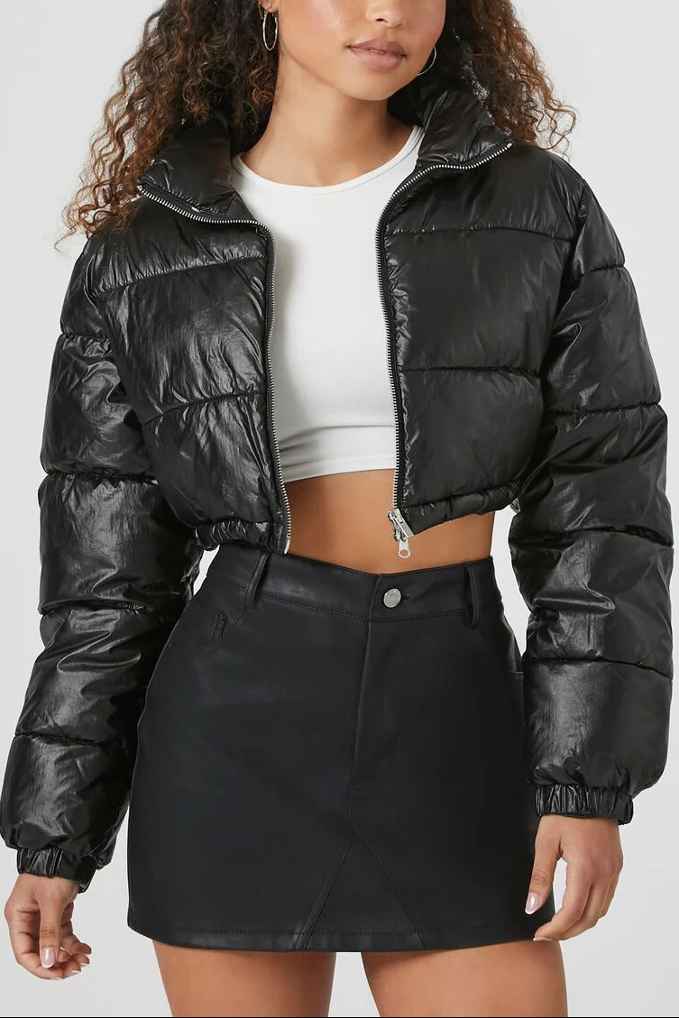 Cropped Puffer Jacket - Image 5
