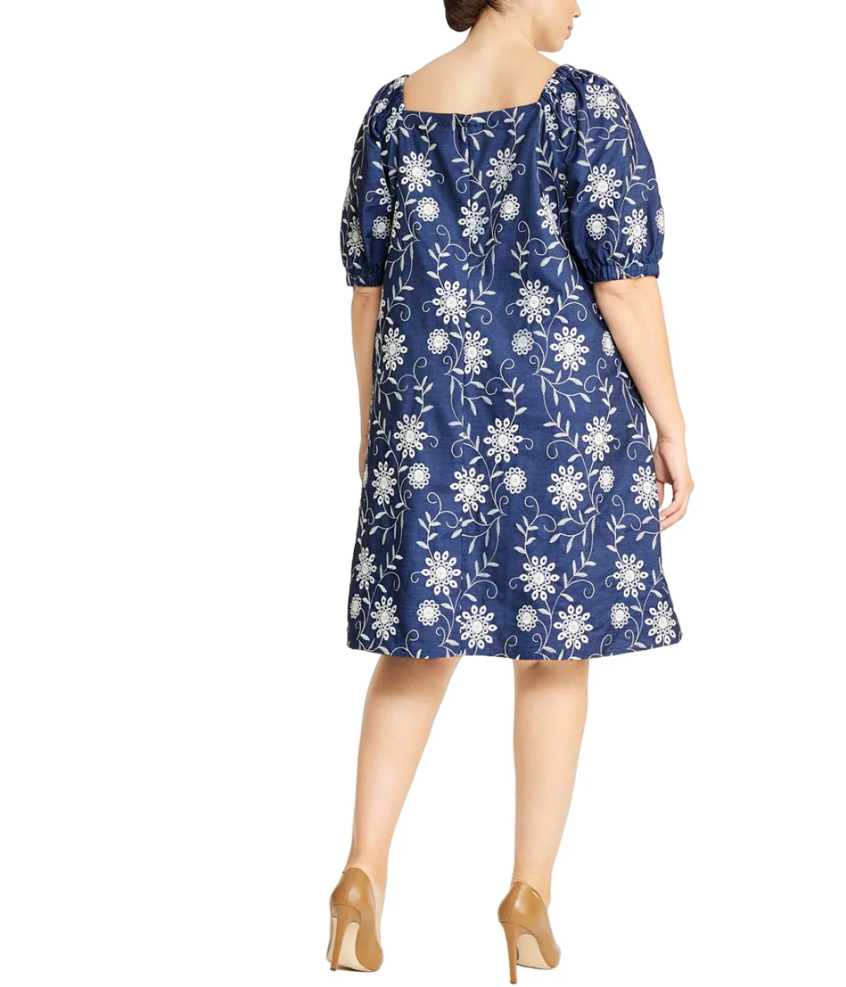 A-Line Dress with Square Neck-Plus Size - Image 2