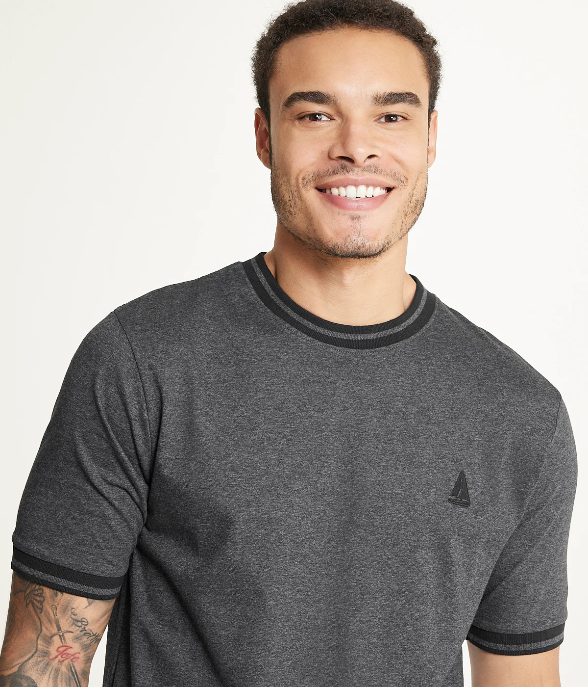 Brooklyn Laundry Men's Contrast Color Embroidery Ringer Tee Shirt - Image 4
