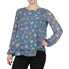 Chiffon Double Layer Long Sleeve With Keyhole Back Blouse - Image 4