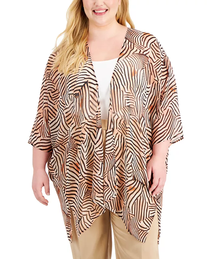 Chiffon Oversized Sheer Cardigan With Side Slits - Image 2