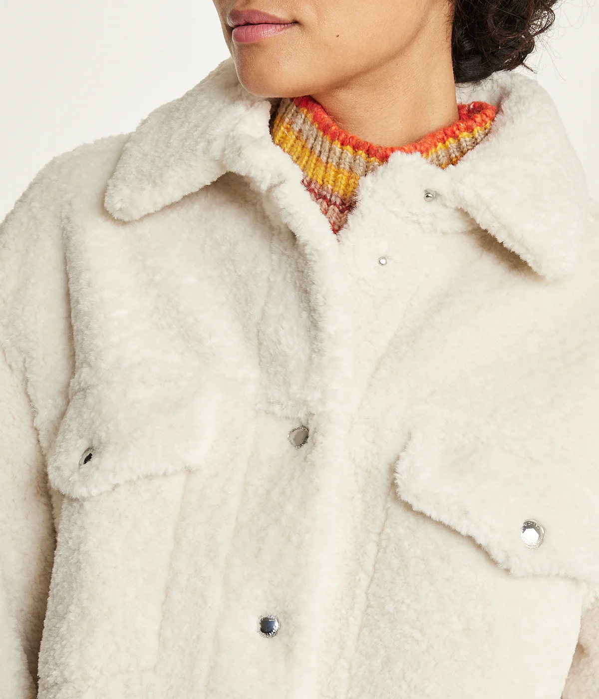 Faux Shearling Shirt Jacket - Image 4