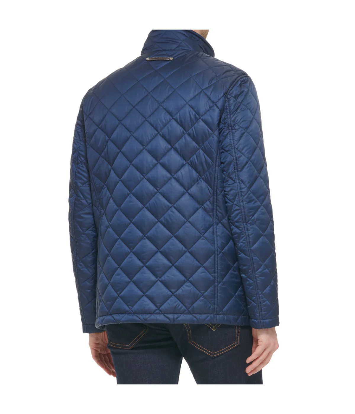 Mens Quilted Barn Coat Navy - Image 2