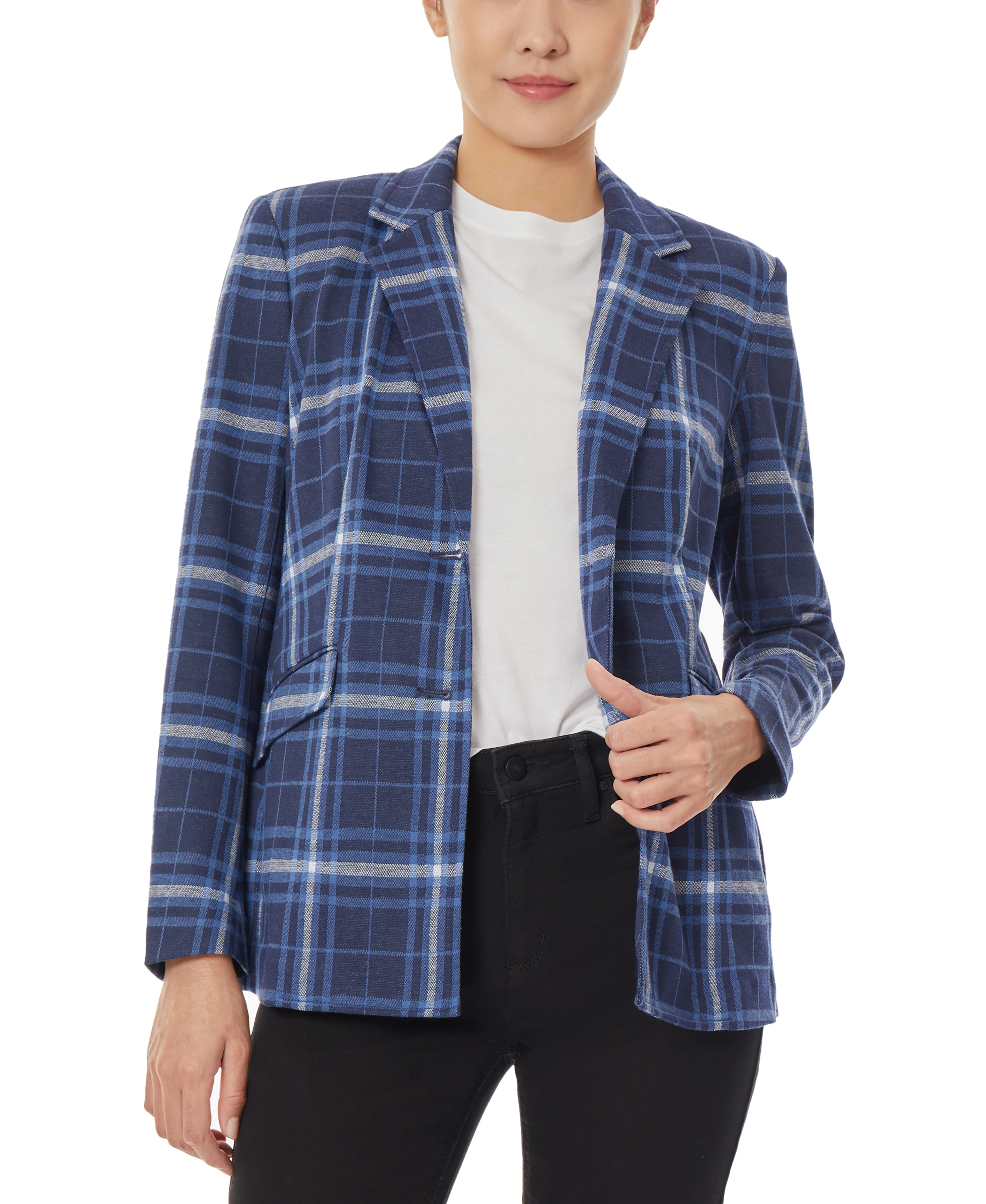 Plaid Two Button Jacket - Image 2