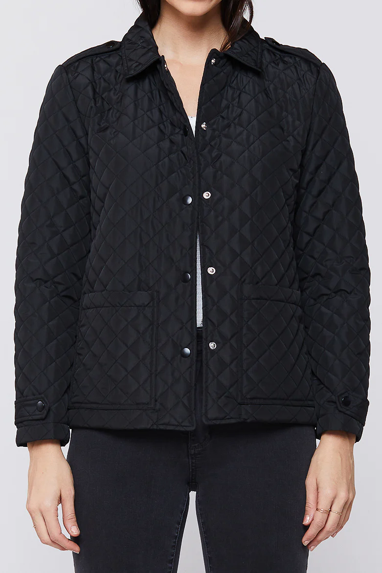 Rae Long Sleeve Snap Button Down Quilted Jacket - Image 3