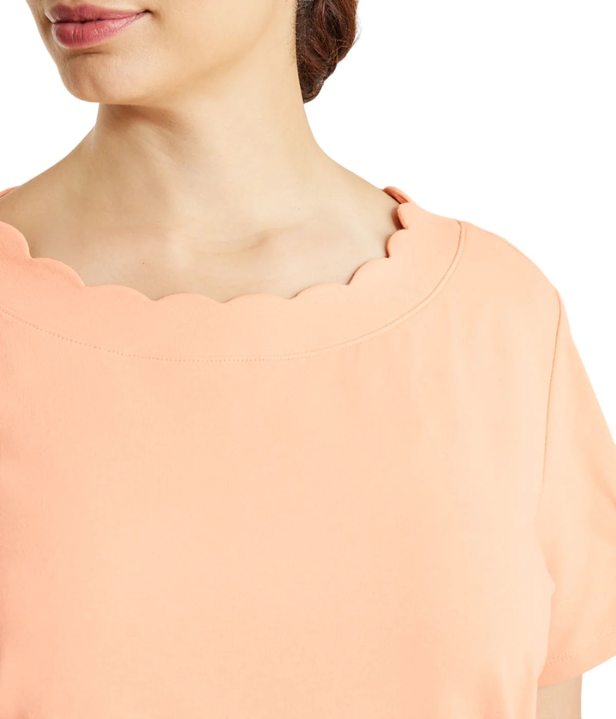 Plus Size Scallop Short Sleeve T-Shirt - Image 4